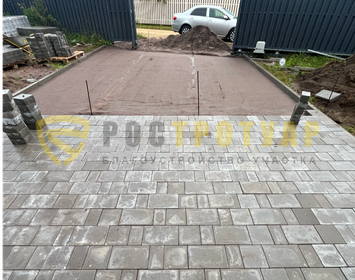 Мощение тротуарной плитки новый город 80 мм