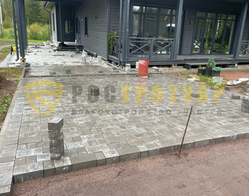 Укладка тротуарной плитки новый город в Ломоносове